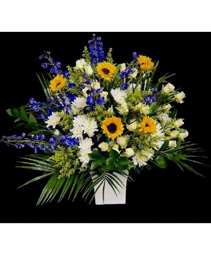 Peaceful Journey Blue, Yellow, White and Sunflower