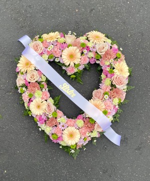 Peaceful Pastel Heart Standing Spray