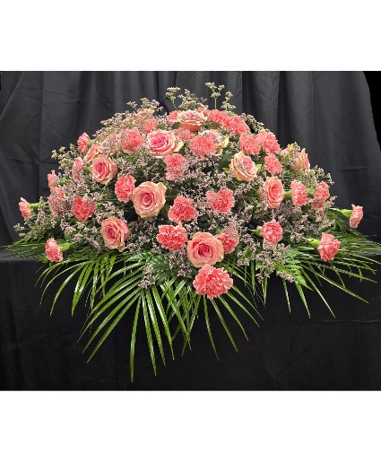 PEACEFUL PINK EMBRACE CASKET SPRAY