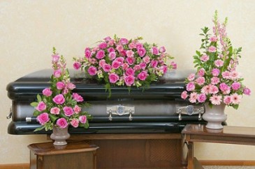 Peaceful Pink Trio Sympathy in Indianapolis, IN | SHADELAND FLOWER SHOP