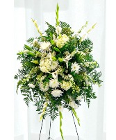 Peaceful: Round White  Standing Spray