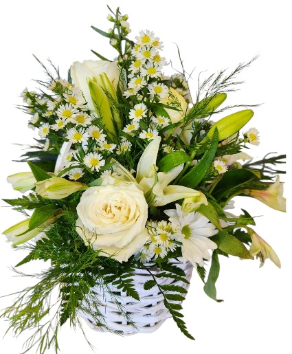 Peaceful White Basket 