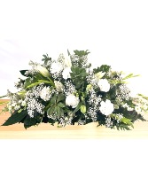 Peaceful: White  Casket Spray