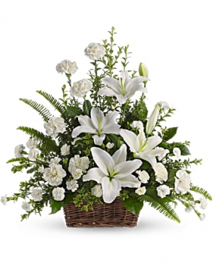 Peaceful White Lilies  Basket
