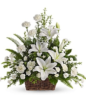 Peaceful White Lilies  Basket