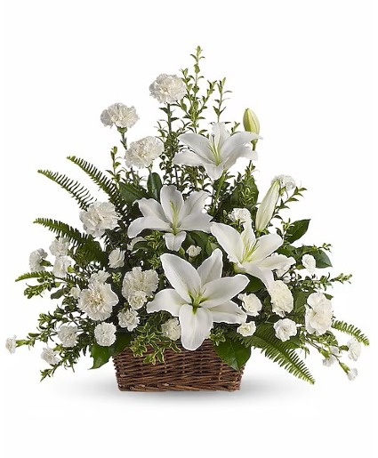 Peaceful White Lilies Basket 