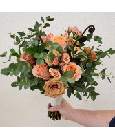 Peach and Coffee wedding bouquet wedding bouquet