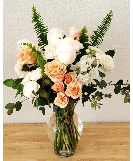 Peach and White vase