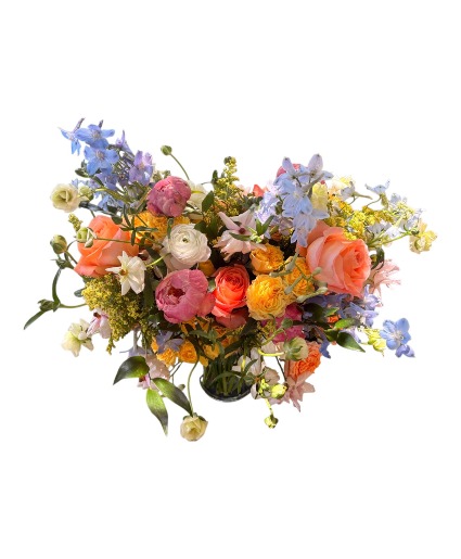 Peach, Blue, Pnk and Cream Bouquet Bridal Bouquet