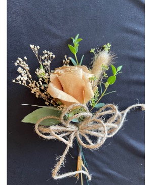 Peach Boutonniere