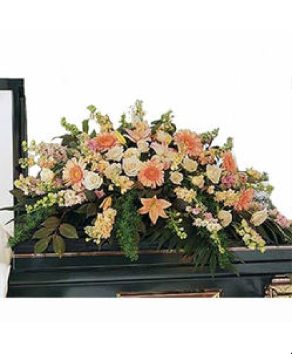 Peach Cakset Spray  casket spray 