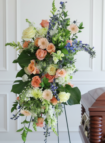 Peach Dreams Standing Spray in Trenton, ON | Designs by Alexis Rose