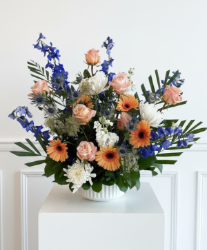 Peach Dreams  Urn Arrangement