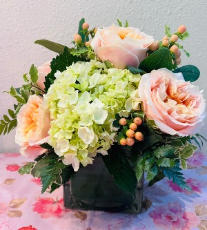 Peach Garden Bliss Vase Arrangement