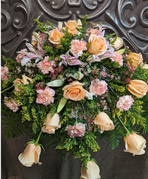 Peach garden  Casket spray