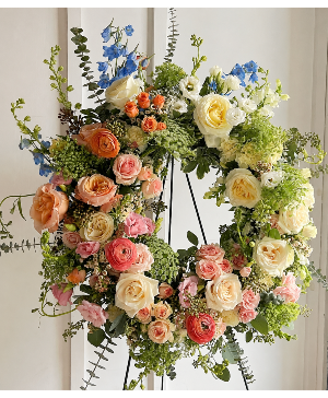 Peach Garden of Grace Wreath Standing Spray