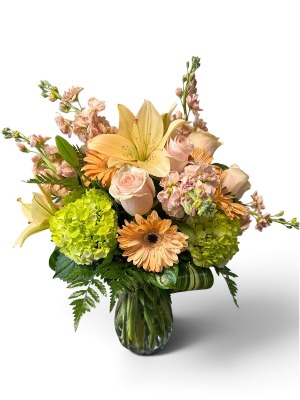 Peach Parfait Glow Flower Arrangement