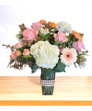 Peach Pop Vase Arrangement