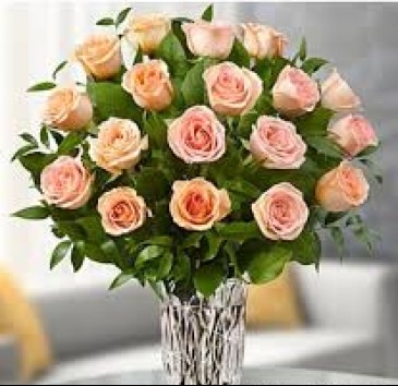 Peach Roses Arranged Fresh Rose Arrangement in Coleman, WI | COLEMAN FLORAL & GREENHOUSES