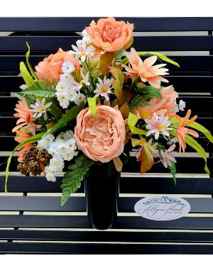 Peach Serenity Cemetary Silk Arrangement