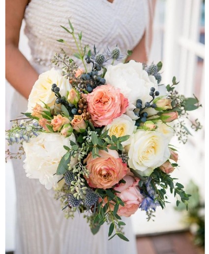 Peaches and Cream Bridal Bouquet Bouquet