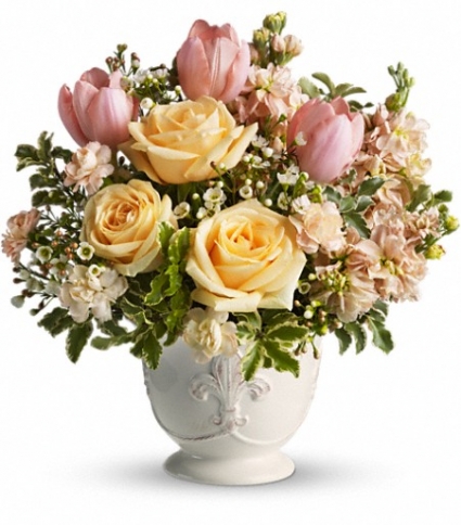 Peaches and Dreams Spring Arrangement