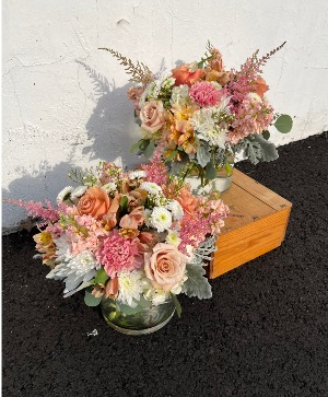 Peaches and Pinks Centerpieces 