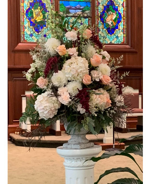 Peaches & Cream hint burgundy Church Altar Piece