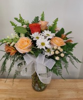 peach/white designer choice funeral flowers  mesa 