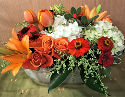 Peachy Day centerpiece 