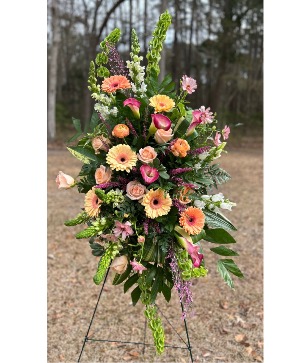 Peachy Pink Sympathy Standing Spray 