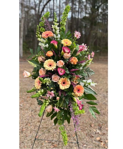 Peachy Pink Sympathy Standing Spray 