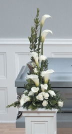 PEDESTAL  ARRANGEMENT   CALLA  LILIES   