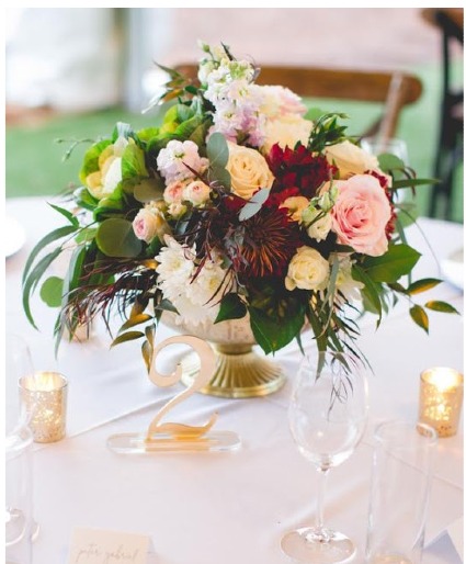 pedistal centerpiece reception