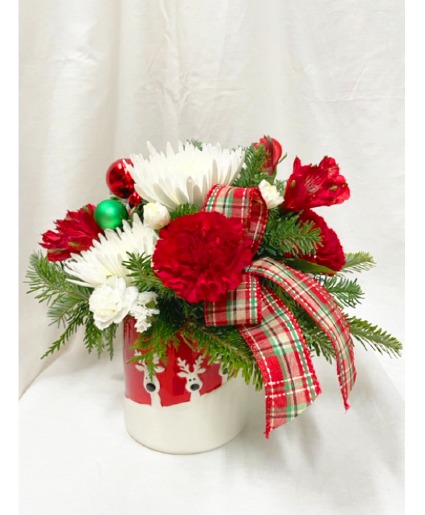 Peeking Reindeer Vase 