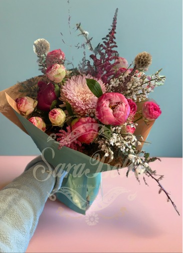 Peonies Hand bouquet Hand Bouquet in Orinda, CA | SaraBella flower shoppe