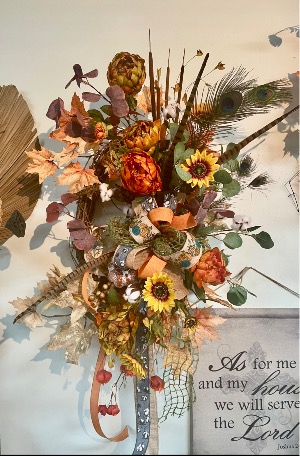 Peonies vintage silk wreath Facebook/pre-order by August 31,2026
