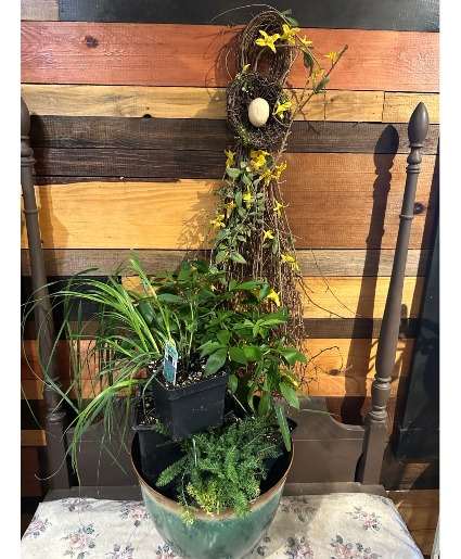 Perennial Planter W/ Silk Door Hanger Perennial