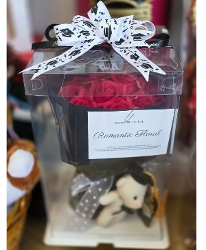 Perfect Graduation Box Grad Bear & Artificial Flowers