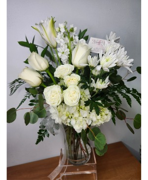 Perfect Peace - All WHITE Vase Arrangement 