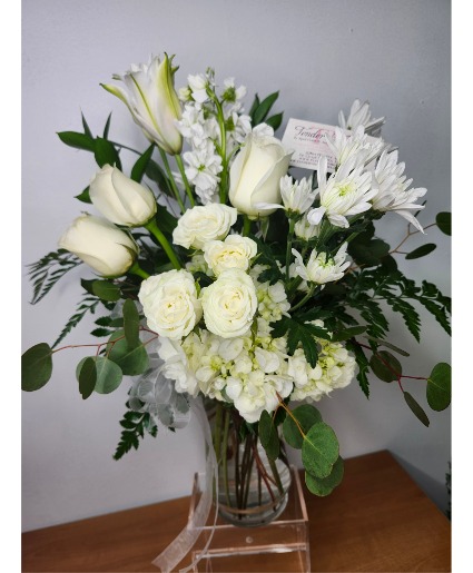 Perfect Peace - All WHITE Vase Arrangement 