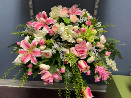 Perfectly Pink Casket Spray  