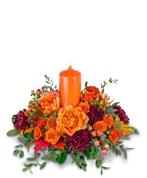 Persimmon Flame Centerpiece Flower Arrangement
