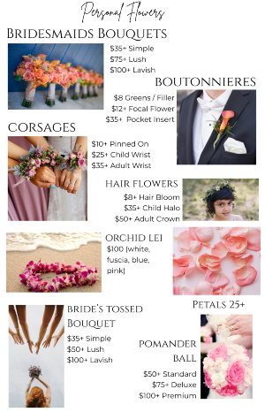 PERSONAL FLOWERS WEDDING FLOWERS