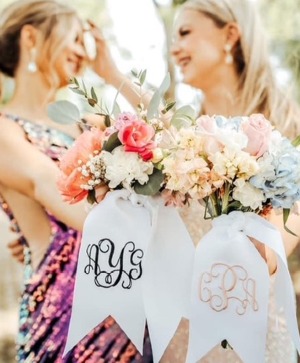 Personalized Sashes for Nosegays 3 Initial Monogram