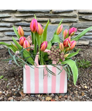 Petal Purse Vase Arrangement 
