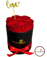  7 Preserved Red Roses in a Round Box Preserved Rose Box 
