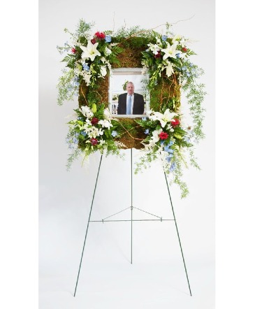 Photo Remembrance Arrangement Photo Spray in Greenfield, MA | FLORAL AFFAIRS