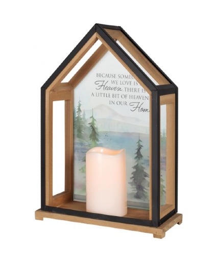 Pine Trees Open Lantern Led w/ Timer 