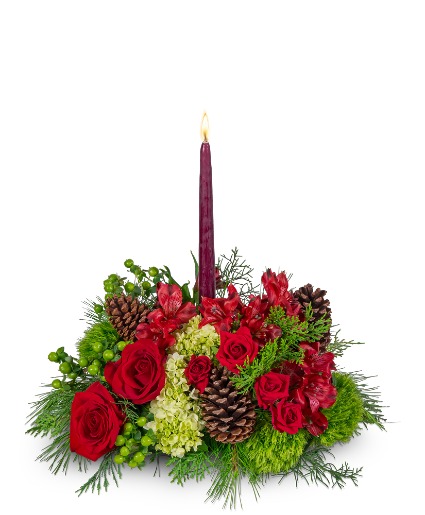 Pinegrove Candlelit Centerpiece Flower Arrangement